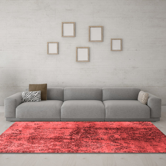 Industrial Red Washable Rugs