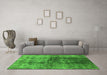 Machine Washable Oriental Green Industrial Area Rugs in a Living Room,, wshurb578grn