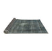 Sideview of Mid-Century Modern Light Slate Gray Oriental Rug, urb579