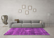 Machine Washable Oriental Pink Industrial Rug in a Living Room, wshurb579pnk