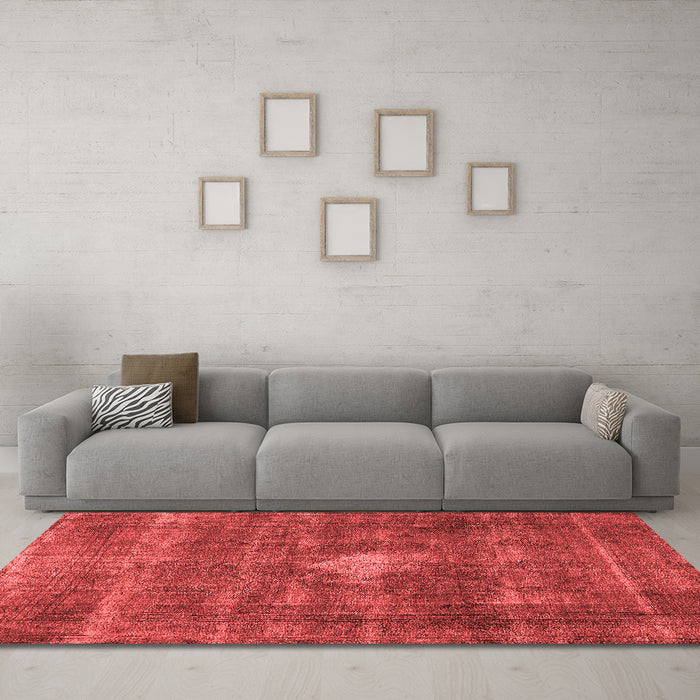 Industrial Red Washable Rugs