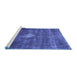 Sideview of Machine Washable Oriental Blue Industrial Rug, wshurb579blu