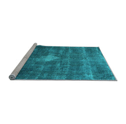 Sideview of Machine Washable Oriental Light Blue Industrial Rug, wshurb579lblu
