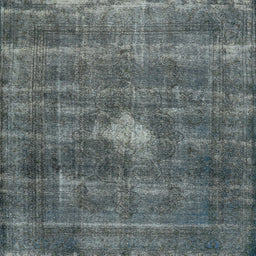 Square Machine Washable Industrial Modern Light Slate Gray Rug, wshurb579