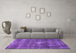 Machine Washable Oriental Purple Industrial Area Rugs in a Living Room, wshurb579pur