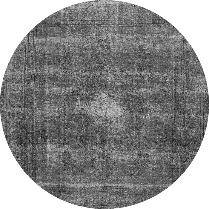 Round Oriental Gray Industrial Rug, urb579gry