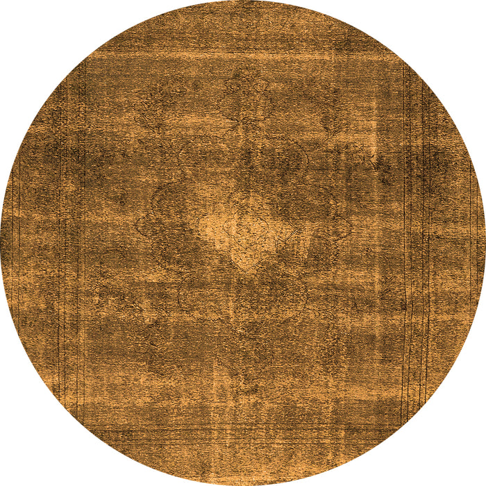 Round Oriental Orange Industrial Rug, urb579org