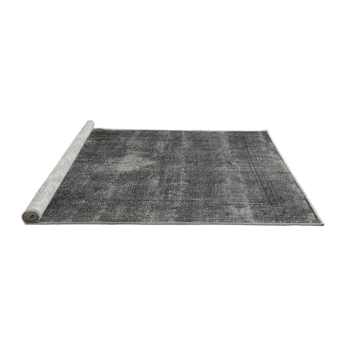Sideview of Machine Washable Oriental Gray Industrial Rug, wshurb579gry