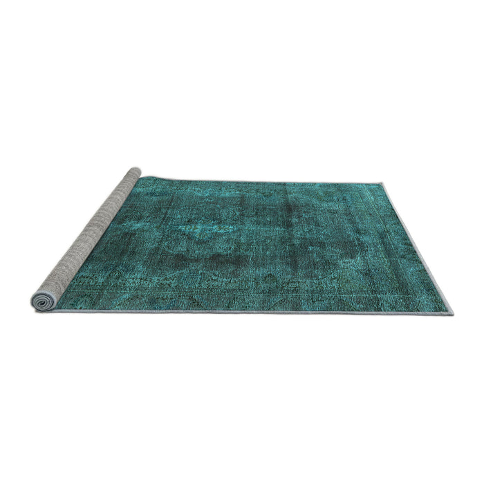 Sideview of Machine Washable Oriental Light Blue Industrial Rug, wshurb580lblu