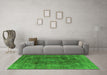 Machine Washable Oriental Green Industrial Area Rugs in a Living Room,, wshurb580grn