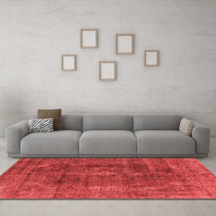 Industrial Red Washable Rugs
