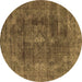 Round Oriental Brown Industrial Rug, urb580brn