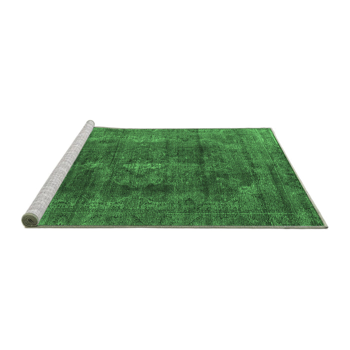 Sideview of Machine Washable Oriental Emerald Green Industrial Area Rugs, wshurb580emgrn