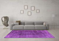 Machine Washable Oriental Purple Industrial Rug, wshurb580pur