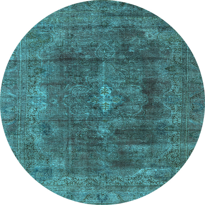 Round Oriental Light Blue Industrial Rug, urb580lblu