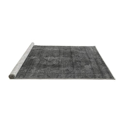 Sideview of Machine Washable Oriental Gray Industrial Rug, wshurb580gry