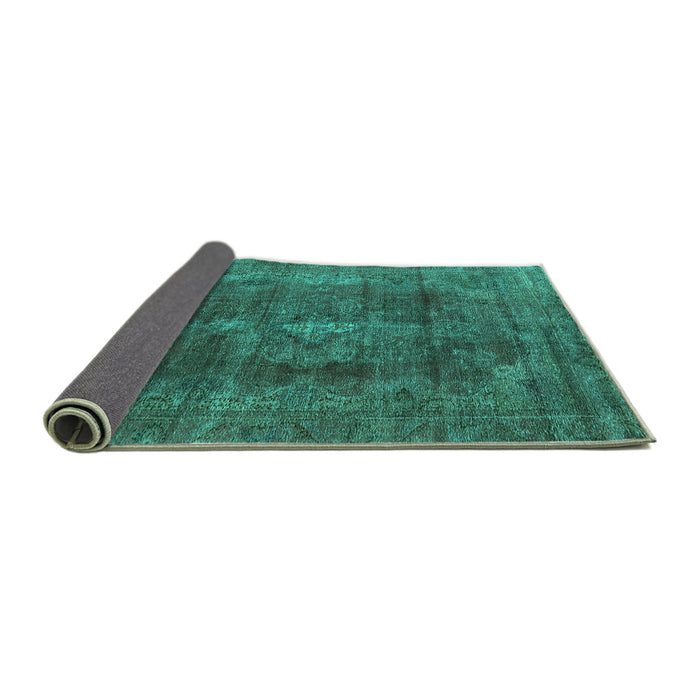 Sideview of Oriental Turquoise Industrial Rug, urb580turq