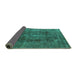 Sideview of Oriental Turquoise Industrial Rug, urb580turq