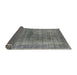 Sideview of Mid-Century Modern Carbon Gray Oriental Rug, urb581