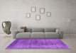 Machine Washable Oriental Purple Industrial Area Rugs in a Living Room, wshurb581pur