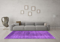 Machine Washable Oriental Purple Industrial Rug, wshurb581pur