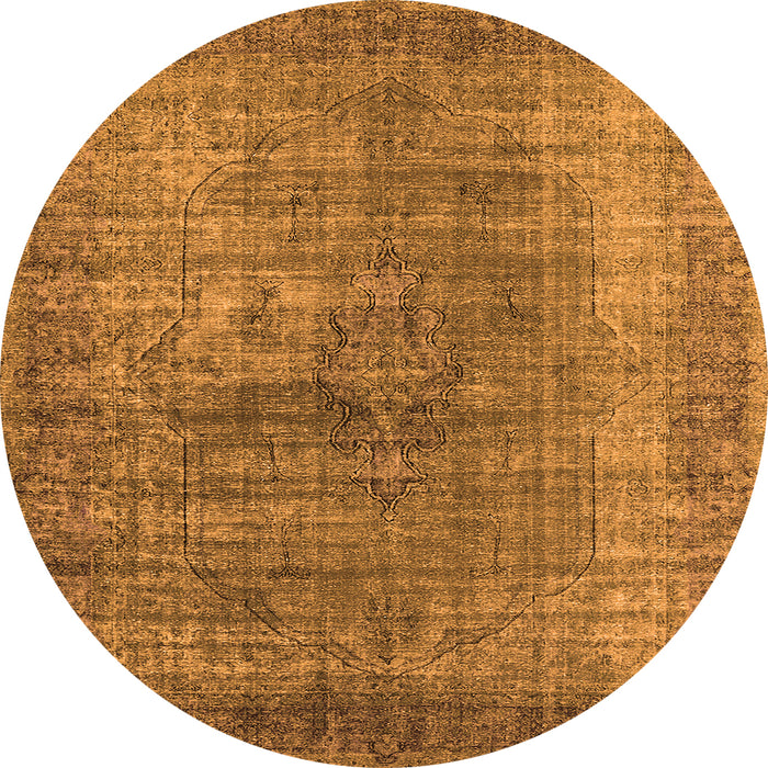 Round Oriental Orange Industrial Rug, urb581org