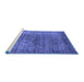 Sideview of Machine Washable Oriental Blue Industrial Rug, wshurb581blu