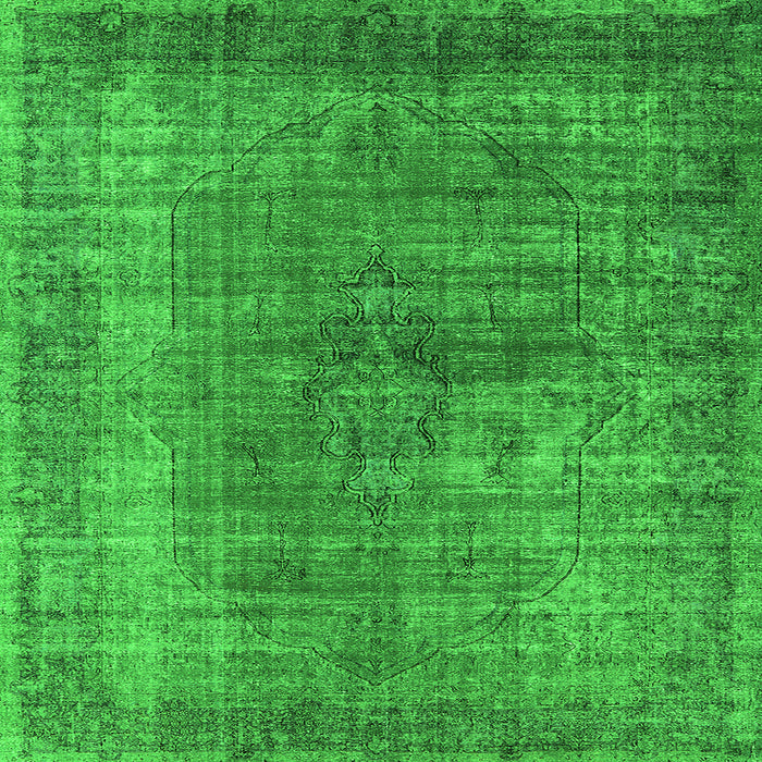 Square Oriental Green Industrial Rug, urb581grn