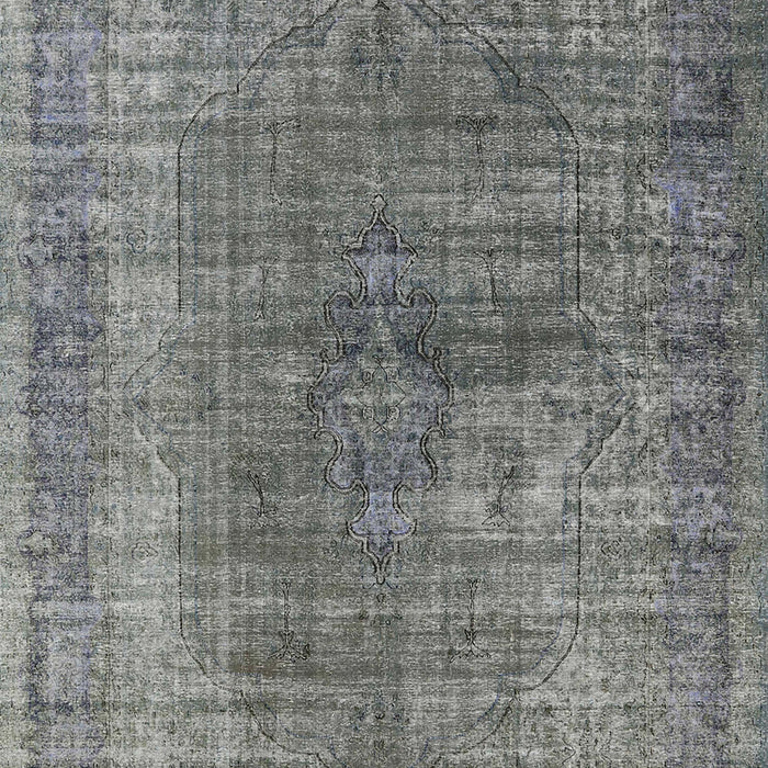 Mid-Century Modern Carbon Gray Oriental Rug, urb581