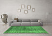 Machine Washable Oriental Emerald Green Industrial Area Rugs in a Living Room,, wshurb581emgrn