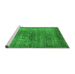 Sideview of Machine Washable Oriental Green Industrial Area Rugs, wshurb581grn