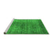 Sideview of Machine Washable Oriental Green Industrial Area Rugs, wshurb581grn