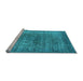 Sideview of Machine Washable Oriental Light Blue Industrial Rug, wshurb581lblu