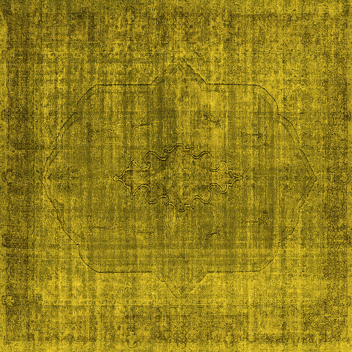 Square Oriental Yellow Industrial Rug, urb581yw