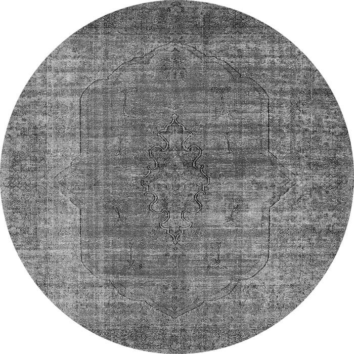 Round Oriental Gray Industrial Rug, urb581gry