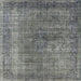 Square Machine Washable Industrial Modern Carbon Gray Rug, wshurb581