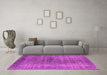 Machine Washable Oriental Pink Industrial Rug in a Living Room, wshurb581pnk