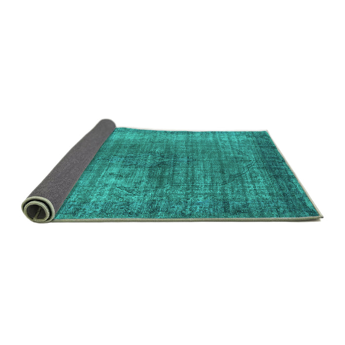 Sideview of Oriental Turquoise Industrial Rug, urb581turq
