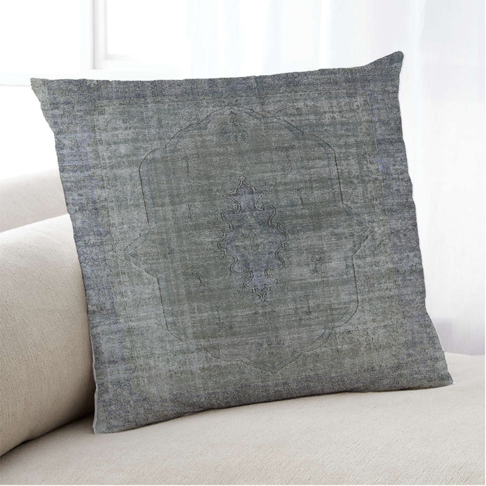 Lifestyle Image of Mid-Century Modern Urban Square Carbon Gray Throw Pillow, 18 inch by 18 inch, pwurb581