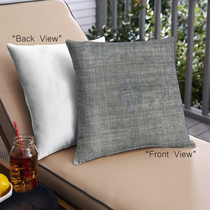 Front View of Mid-Century Modern Urban Square Carbon Gray Throw Pillow, 18 inch by 18 inch, pwurb581