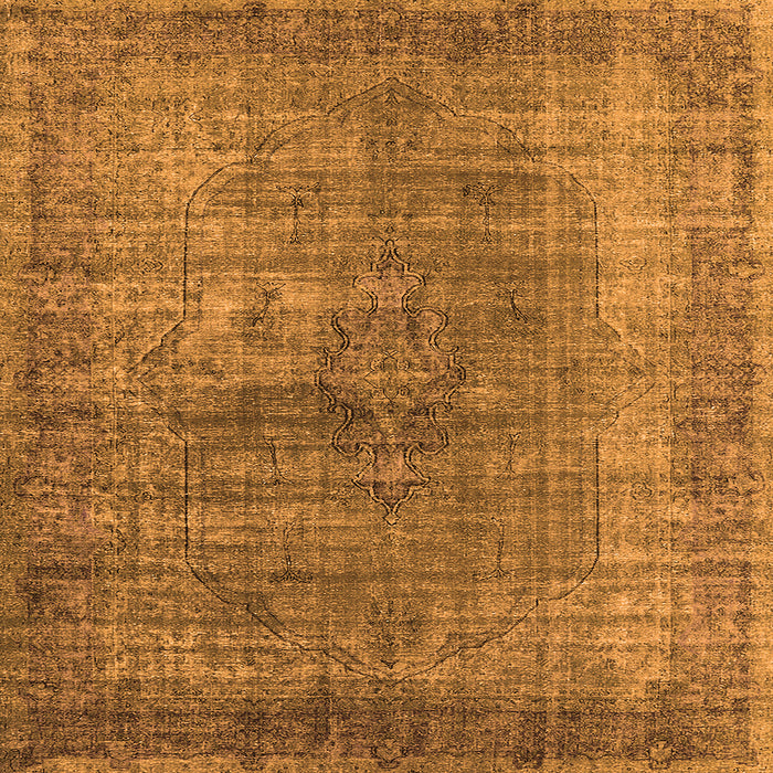 Square Oriental Orange Industrial Rug, urb581org