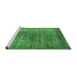 Sideview of Machine Washable Oriental Emerald Green Industrial Area Rugs, wshurb581emgrn