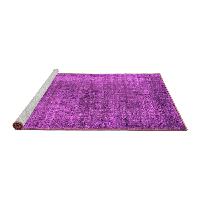 Sideview of Machine Washable Oriental Pink Industrial Rug, wshurb581pnk
