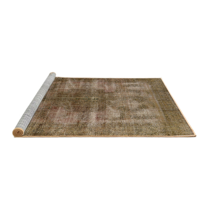 Sideview of Machine Washable Industrial Modern Orange Brown Rug, wshurb582
