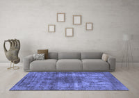 Machine Washable Oriental Blue Industrial Rug, wshurb582blu