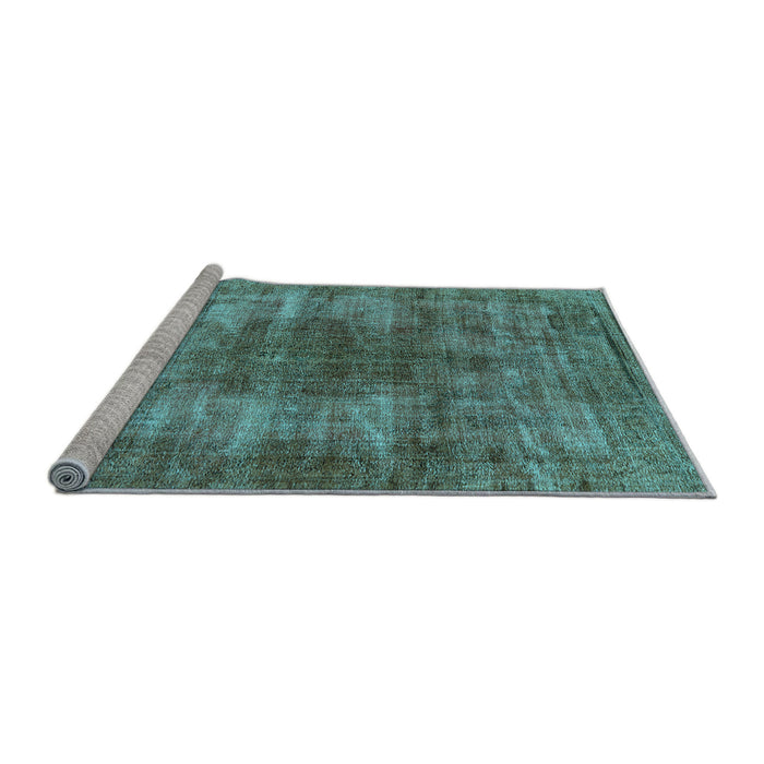 Sideview of Machine Washable Oriental Light Blue Industrial Rug, wshurb582lblu