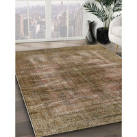 Mid-Century Modern Orange Brown Oriental Rug, urb582