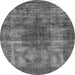 Round Oriental Gray Industrial Rug, urb582gry