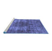 Sideview of Machine Washable Oriental Blue Industrial Rug, wshurb582blu