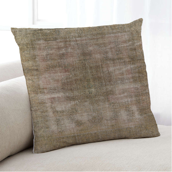 Lifestyle Image of Mid-Century Modern Urban Square Orange Brown Throw Pillow, 18 inch by 18 inch, pwurb582